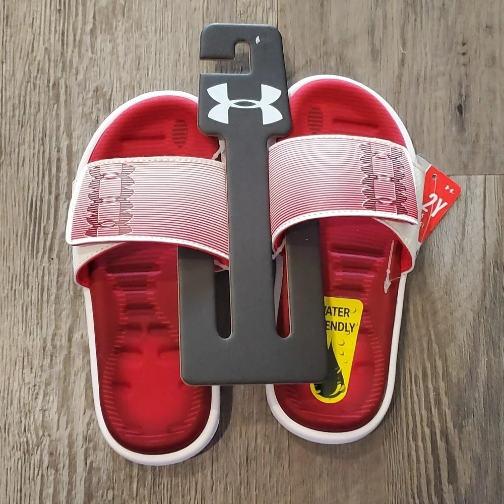 Under Armour Mercenary Red Slides Size 2